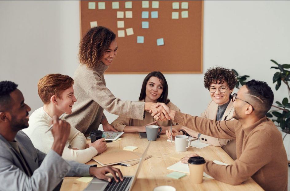 Healthcare professionals greeting